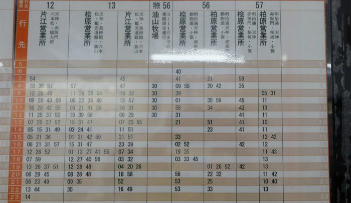 博多駅発 バス56系統 土曜日時刻表 | 神への信仰