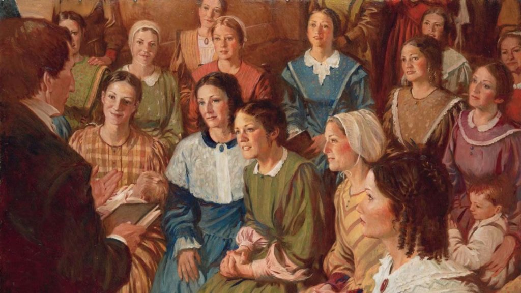 初期の扶助協会の姉妹たちは、導きを求めながら教会の発展を助け、お互いに高め合っていった